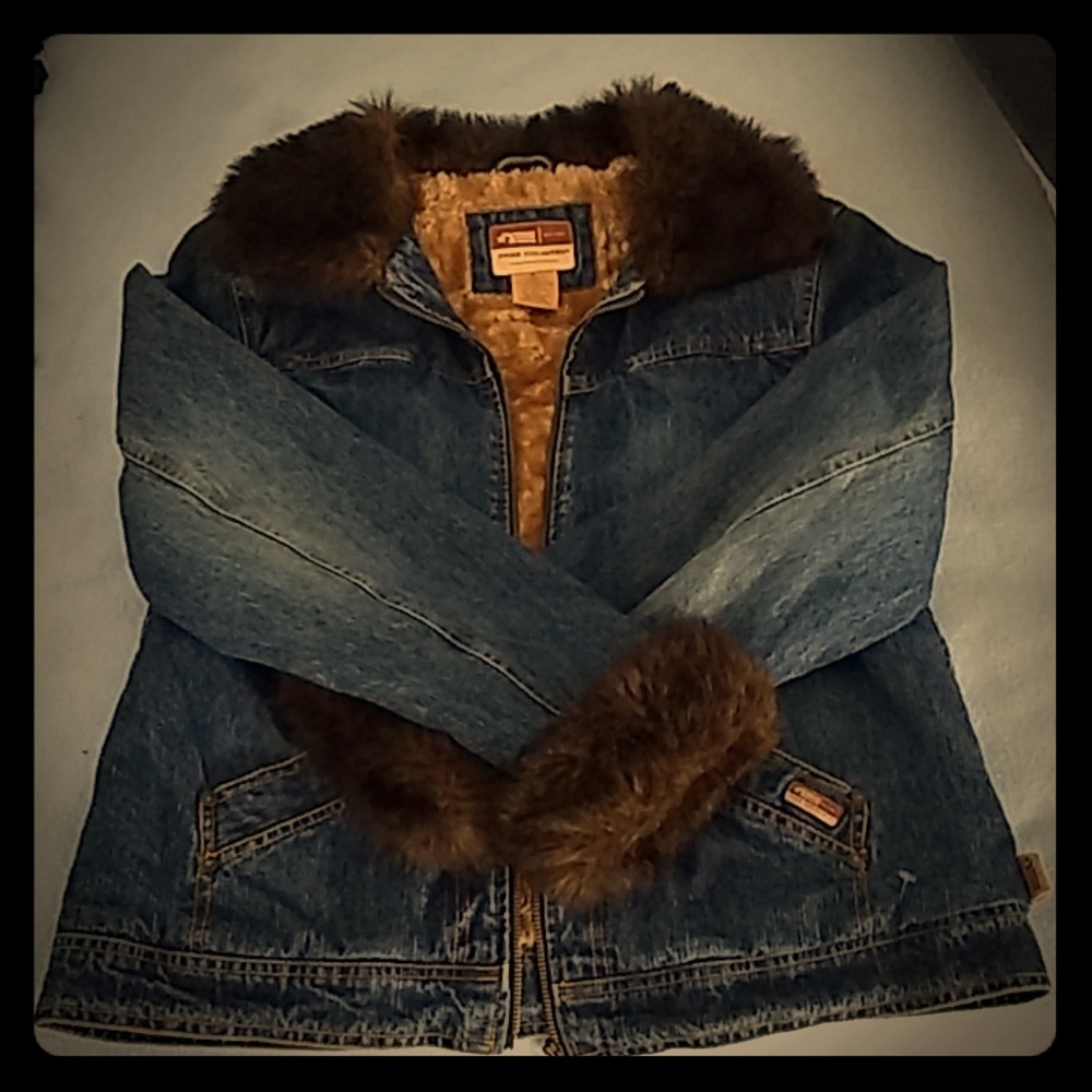 Heave fur lined jean jacket. By free country